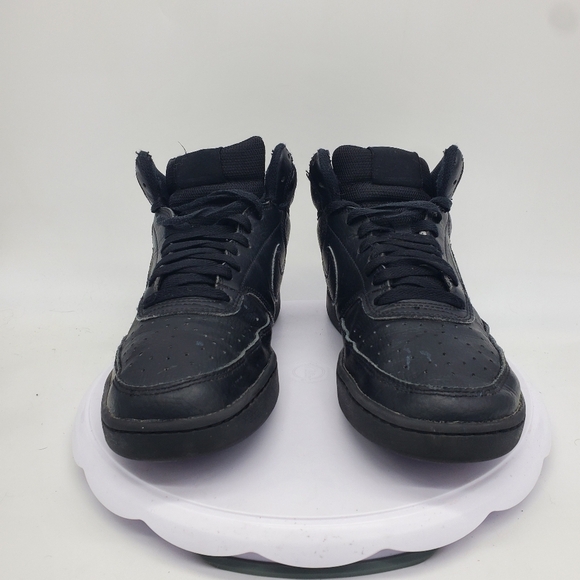Nike Shoe Men's 8 Court Vision CD5466-002 Triple Black Mid Training Sneakers - Picture 2 of 8